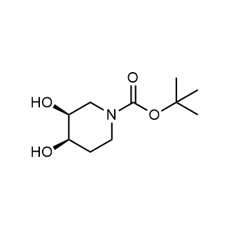 (3S,4R)-3,4-二羟基哌啶-1-羧酸叔丁酯结构式