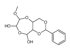 6-methoxy-2-phenyl-hexahydro-[1,3]dioxino[5,4-e][1,4]dioxepine-7,9-diol结构式