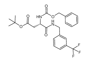 N-[(benzyloxy)carbonyl]-L-aspartic acid β-tert-butyl ester α-[3-(trifluoromethyl)benzyl]amide Structure