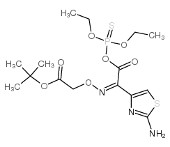 O,O-二乙基硫代磷-(Z)-2-(2-氨基噻唑-4-基)-2-(叔丁氧基羰基甲氧基亚氨基)乙酸酯结构式