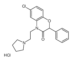 6-chloro-2-phenyl-4-(2-pyrrolidin-1-ylethyl)-1,4-benzoxazin-3-one,hydrochloride Structure