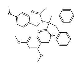 N-acetyl-N-(4-methoxybenzyl)-α,α-dibenzylglycine 2,4-dimethoxybenzyl amide Structure
