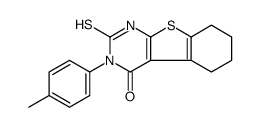 2-疏基-3-对甲苯-5,6,7,8-四氢-3H-苯并[4,5]噻吩并[2,3-d]嘧啶-4-酮结构式