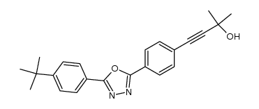 2-(4-tert-butylphenyl)-5-[4-(3-hydroxy-3-methylbutynyl)phenyl]-1,3,4-oxadiazole Structure