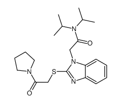 (9ci)-N,N-双(1-甲基乙基)-2-[[2-氧代-2-(1-吡咯烷)乙基]硫代]-1H-苯并咪唑-1-乙酰胺结构式