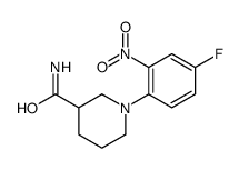 1-(4-fluoro-2-nitrophenyl)piperidine-3-carboxamide结构式