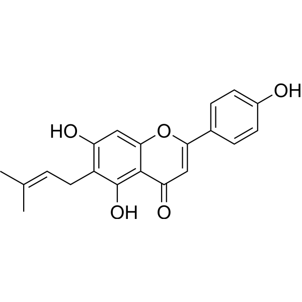 4',5,7-Trihydroxy-6-prenylflavone structure