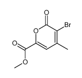 methyl 3-bromo-4-methyl-2-oxo-2H-pyran-6-carboxylate Structure