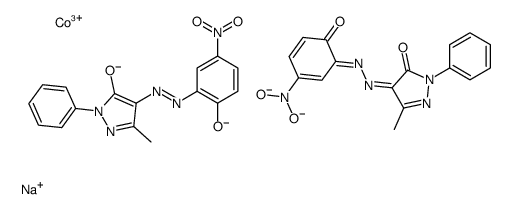 sodium bis[2,4-dihydro-4-[(2-hydroxy-5-nitrophenyl)azo]-5-methyl-2-phenyl-3H-pyrazol-3-onato(2-)]cobaltate(1-)结构式