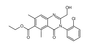 2-hydroxymethyl-5,7-dimethyl-3-(2-chlorophenyl)-4-oxo-3,4-dihydroquinazoline-6-carboxylic acid ethyl ester结构式