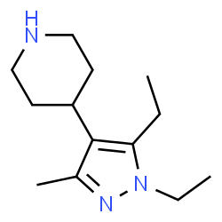 Piperidine, 4-(1,5-diethyl-3-methyl-1H-pyrazol-4-yl)- (9CI) Structure