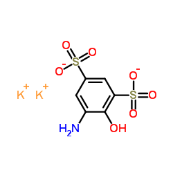 dipotassium,5-amino-4-hydroxybenzene-1,3-disulfonate Structure