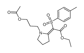 ethyl [1-(3-acetoxypropyl)pyrrolidin-2-ylidene][(4-methylphenyl)sulfonyl]acetate Structure