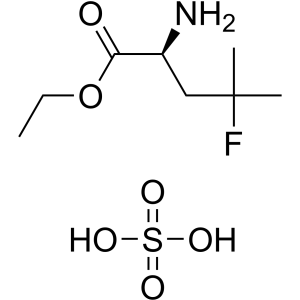 (S)-2-氨基-4-氟-4-甲基戊酸乙酯硫酸盐结构式