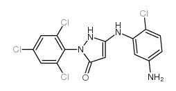 1-(2',4',6'-三氯苯基)-3-(2'-氯-5'-氨基苯胺基)-5-吡唑酮结构式