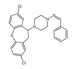 1-Piperazinamine, 4-(2,8-dichloro-10,11-dihydrodibenzo(b,f)thiepin-10- yl)-N-(phenylmethylene)-结构式