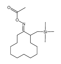 (E)-2-((trimethylsilyl)methyl)cyclododecan-1-one O-acetyl oxime Structure