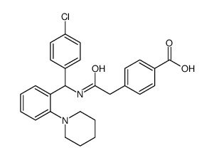4-[2-[[(4-chlorophenyl)-(2-piperidin-1-ylphenyl)methyl]amino]-2-oxoethyl]benzoic acid结构式