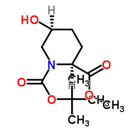 (2S,5S)-1- 叔丁基-2-甲基-5-羟基哌啶-1,2-二羧酸结构式