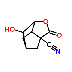 2-Hydroxy-5-oxo-4-oxatricyclo[4.2.1.03,7]nonane-6-carbonitrile Structure
