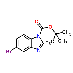 5-溴-1H-苯并[d]咪唑-1-羧酸叔丁酯结构式