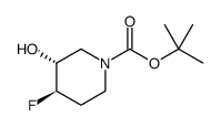 1-Piperidinecarboxylic acid, 4-fluoro-3-hydroxy-, 1,1-dimethylethyl ester, (3R,4R)-rel Structure