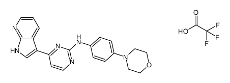 N-(4-morpholin-4-ylphenyl)-4-(1H-pyrrolo[2,3-b]pyridin-3-yl)pyrimidin-2-amine trifluoroacetate Structure