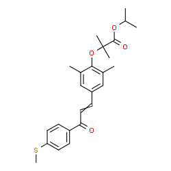 Propanoic acid,2-[2,6-dimethyl-4-[3-[4-(methylthio)phenyl]-oxo-1-propen-1-yl]phenoxy]-2-methyl-,1-methylethyl ester Structure