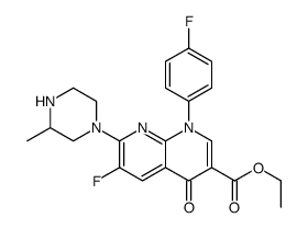 6-氟-1-(4-氟苯基)-7-(3-甲基哌嗪-1-基)-4-氧代-1,4-二氢-1,8-萘啶-3-羧酸乙酯结构式
