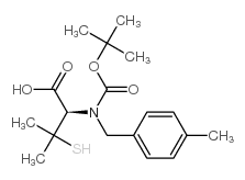(R)-2-((tert-butoxycarbonyl)amino)-3-methyl-3-((4-methylbenzyl)thio)butanoic acid structure