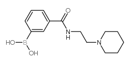 3-(2-(哌啶-1-基)乙基氨基甲酰)苯硼酸结构式