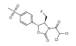 3-(dichloroacetyl)-4(S)-(fluoromethyl)-5(R)-[4-(methylsulfonyl)phenyl]-2-oxazolidinone Structure