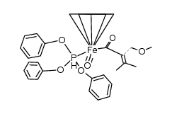 (Cp)iron(carbonyl){P(O(phenyl))3}{η1-COC(CH2O(methyl))C(methyl)2}结构式
