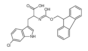 2-(((9H-芴-9-基)甲氧基)羰基)-3-(6-氯-1H-吲哚-3-基)丙酸结构式