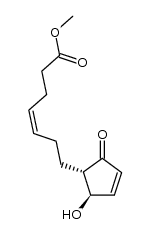 (+/-)-methyl trans-7-(2-hydroxy-5-oxo-3-cyclopenten-1-yl)-4(Z)-heptenoate结构式