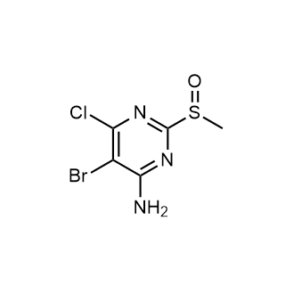5-溴-6-氯-2-(甲基亚磺酰基)嘧啶-4-胺结构式