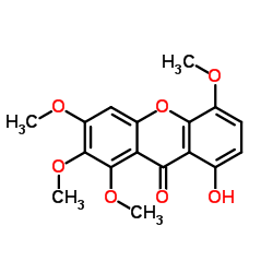 8-Hydroxy-1,2,3,5-tetramethoxy-9H-xanthen-9-one Structure