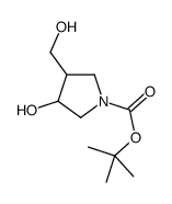 3-羟基-4-(羟甲基)吡咯烷-1-羧酸叔丁酯结构式