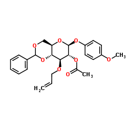 4-甲氧苯基 2-O-乙酰-3-O-烯丙基-4,6-O-苯亚甲基-β-D-吡喃葡萄糖苷图片
