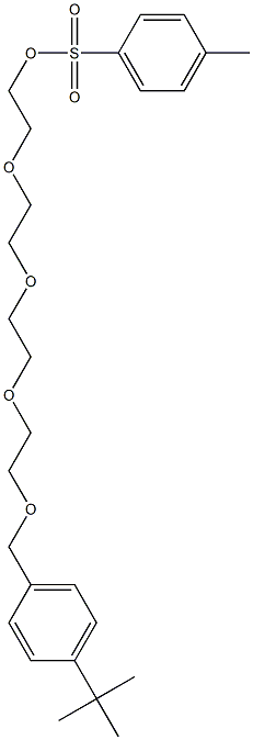 四乙二醇单对叔丁基苯甲醚对甲苯磺酸酯结构式
