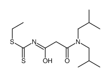 ethyl N-[3-[bis(2-methylpropyl)amino]-3-oxopropanoyl]carbamodithioate结构式