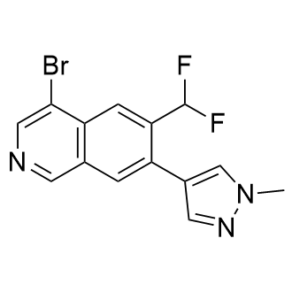 4-溴-6-(二氟甲基)-7-(1-甲基-1H-吡唑-4-基)异喹啉结构式
