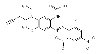 N-[2-[(2-溴-4,6-二硝基苯基)偶氮]-5-[(2-氰乙基)乙氨基]-4-甲氧苯基]乙酰胺结构式