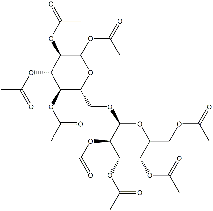 6-O-(2-O,3-O,4-O,6-O-Tetraacetyl-α-D-galactopyranosyl)-D-glucopyranose tetraacetate Structure