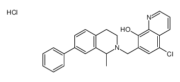 5-chloro-7-[(1-methyl-7-phenyl-3,4-dihydro-1H-isoquinolin-2-yl)methyl]quinolin-8-ol,hydrochloride Structure