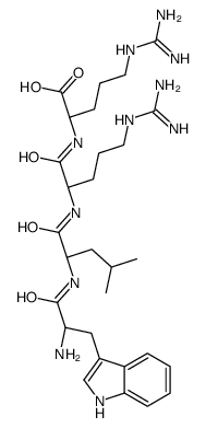 (2S)-2-[[(2S)-2-[[(2S)-2-[[(2S)-2-amino-3-(1H-indol-3-yl)propanoyl]amino]-4-methylpentanoyl]amino]-5-(diaminomethylideneamino)pentanoyl]amino]-5-(diaminomethylideneamino)pentanoic acid Structure