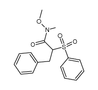 N-methoxy-N-methyl-3-phenyl-2-(phenylsulfonyl)propanamide结构式