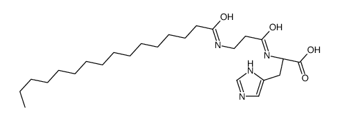 N-(1-氧代十六烷基)-beta-丙氨酰-L-组氨酸结构式