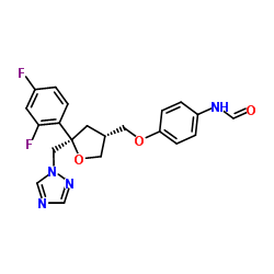 2,5-Anhydro-1,3,4-trideoxy-2-(2,4-difluorophenyl)-4-[(4-formamidophenoxy)methyl]-1-(1H-1,2,4-triazol-1-yl)-D-threo-pentitol Structure