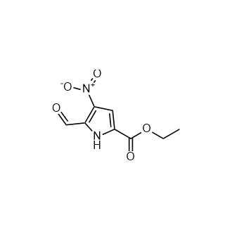 5-甲酰基-4-硝基-1H-吡咯-2-甲酸乙酯结构式